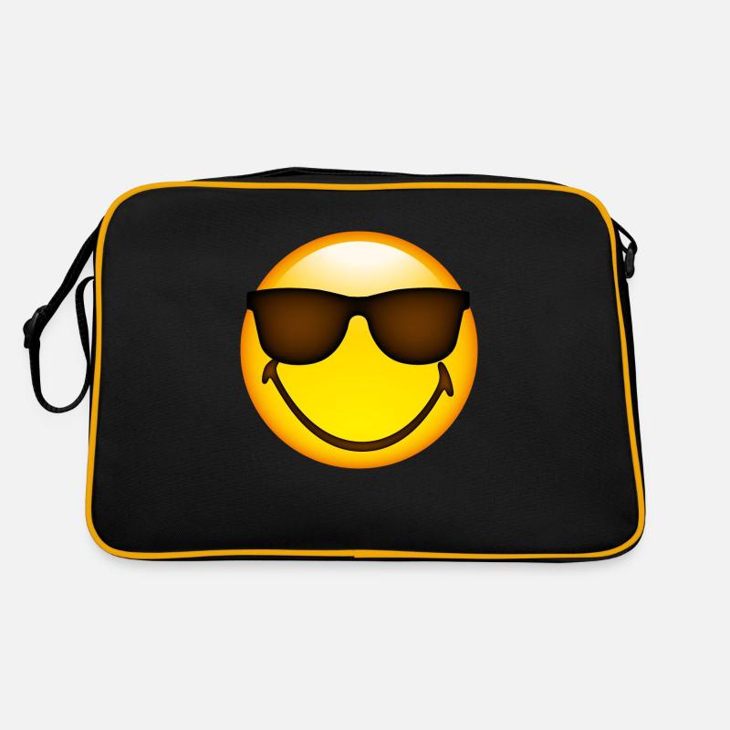 Smiley Glossy Sunglasses - Retro Tasche - Schwarz/Gold