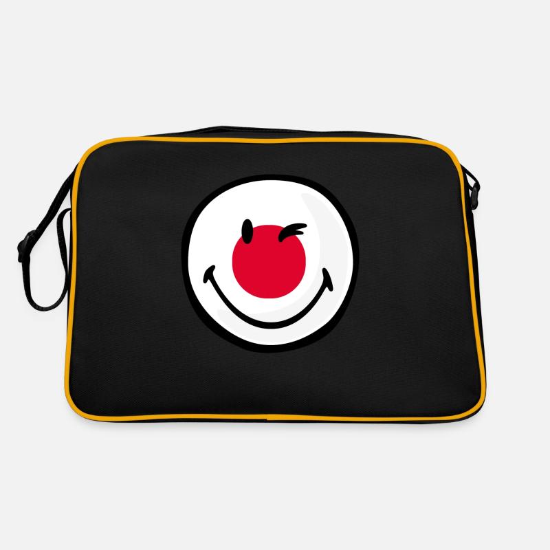 Smiley Flag Japan - Retro Tasche - Schwarz/Gold