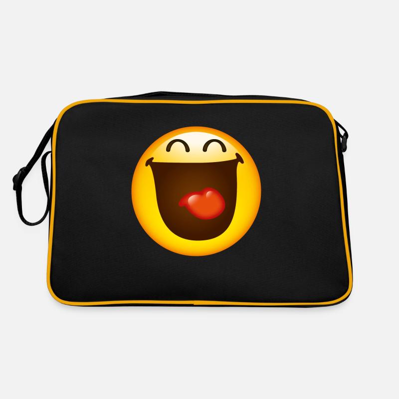 Smiley Glossy Happy - Retro Tasche - Schwarz/Gold
