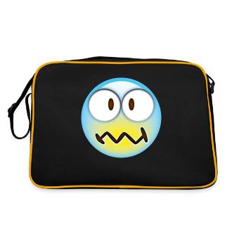 Smiley Creepy - Retro Tasche - Schwarz/Gold - Hinten