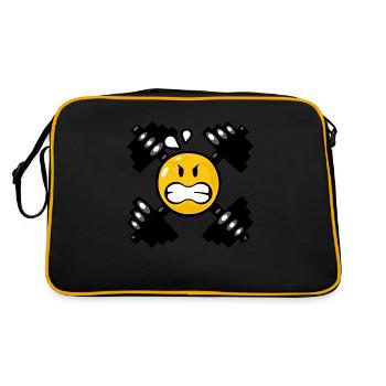 Smiley Weight Lifting - Sac Retro - noir/or - Dos