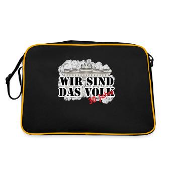 Wir sind das Volk T Shirt zu 30 Jahren Mauerfall - Retro Tasche - Schwarz/Gold - Hinten