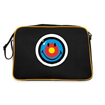 Smiley Target - Retro Tasche - Schwarz/Gold - Hinten