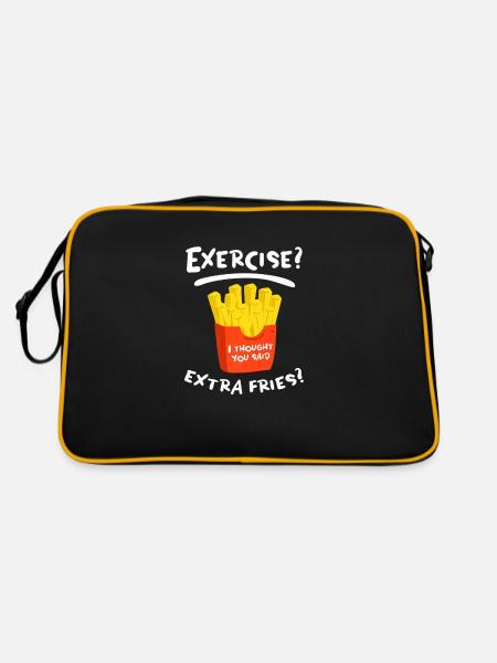 Exercise? Extra frieze? UNISEX FOOD - Retro Bag - black/gold - Back