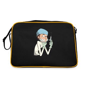 Fiese Krankenschwester Anästhesie Spritze - Retro Tasche - Schwarz/Gold - Hinten