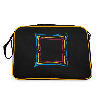 colorful many lines frame square border square - Retro Bag - black/gold - Back