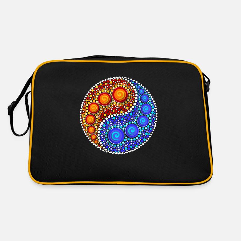 Yin Yang, Elements, Dot Art, Mosaic, Spiral Retro Bag