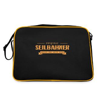 Der echte Seilbahner - Retro Tasche - Schwarz/Gold - Hinten