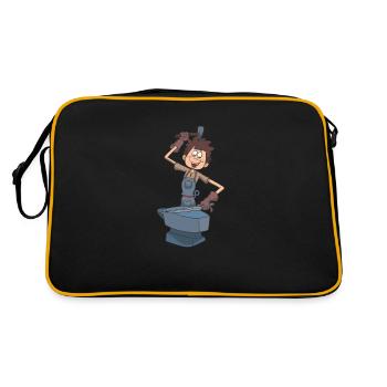 Blacksmith anvil hammer - Retro Bag - black/gold - Back