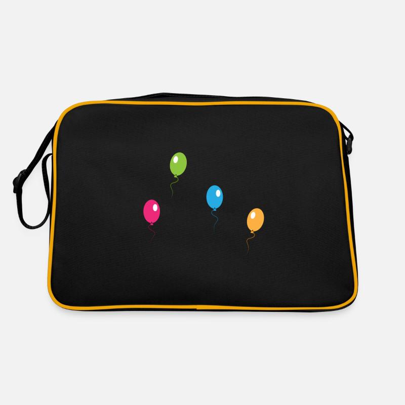 Luftballons - Retro Tasche - Schwarz/Gold