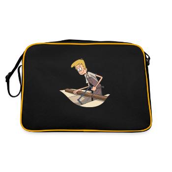 Carpenter saws wood - Retro Bag - black/gold - Back