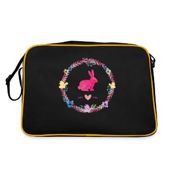 hase kranz - Retro Tasche - Schwarz/Gold - Hinten