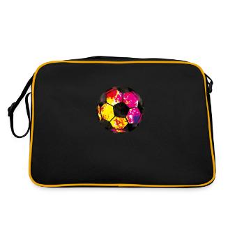 fussball farben - Retro Tasche - Schwarz/Gold - Hinten