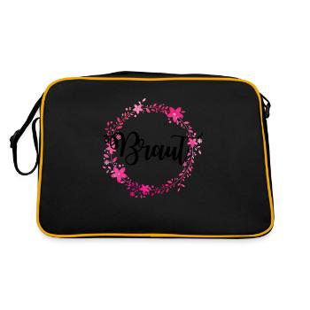 braut kranz - Retro Tasche - Schwarz/Gold - Hinten