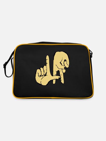 los_angeles_handzeichen_2 - Retro Bag - black/gold - Back