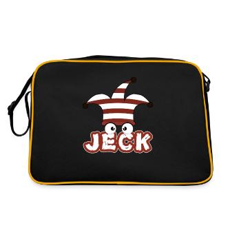 Jeck - Karnevals Kostüm für Kölschen Karneval - Retro Tasche - Schwarz/Gold - Hinten