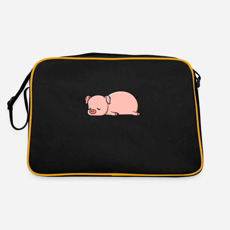 Sleeping pig - comic Retro Bag