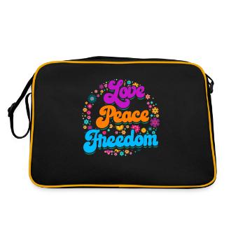 Tenue hippie | Les hippies aiment l'idée de cadeau de paix - Sac Retro - noir/or - Dos