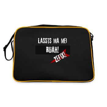 Lassts ma mei Ruah! Zefix! - Retro Tasche - Schwarz/Gold - Hinten