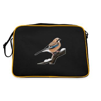 jz.birds geai oiseau illustration - Sac Retro - noir/or - Dos