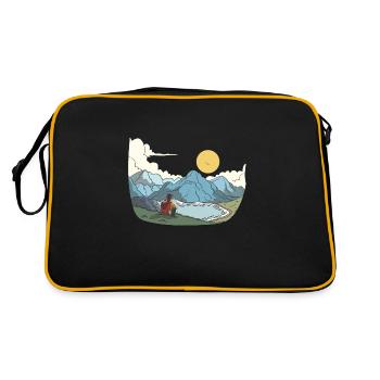 Vue sur montagnes, lacs et sommets - Sac Retro - noir/or - Dos