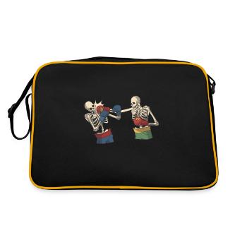 Skeleton while boxing - Retro Bag - black/gold - Back