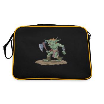 Tabletop role-playing figure goblin with ax - Retro Bag - black/gold - Back