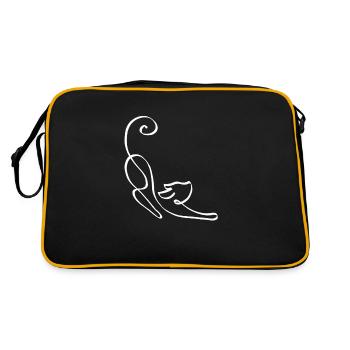 Le chat connaît une ligne - Sac Retro - noir/or - Dos