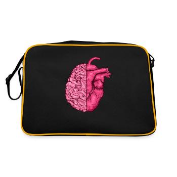 Heart vs. Brain head versus heart mind vs. heart - Retro Bag - black/gold - Back