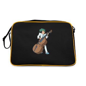 Kontrabass Spieler Rockabilly - Retro Tasche - Schwarz/Gold - Hinten