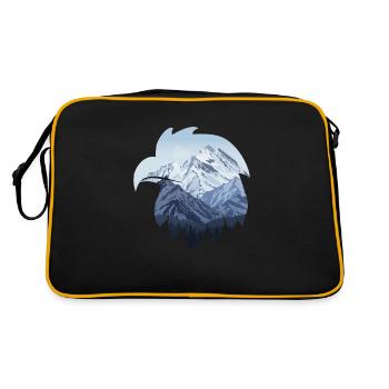 Eagle and snow-capped mountains - Retro Bag - black/gold - Back