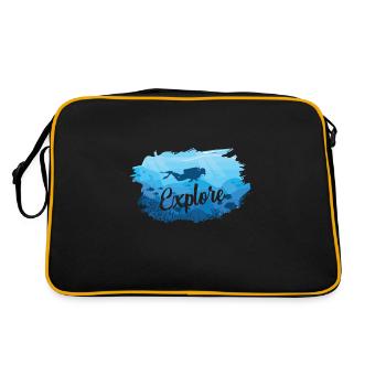 Diver disant | Cadeau de mer pour moniteur de plongée - Sac Retro - noir/or - Dos