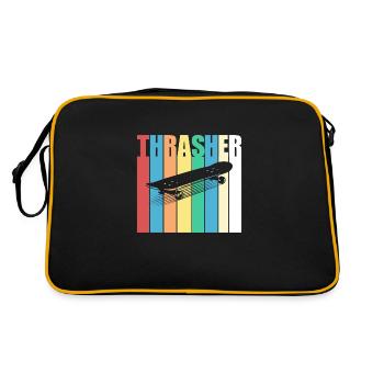 Trasher, skateboarding, skateboard, skater - Retro Bag - black/gold - Back