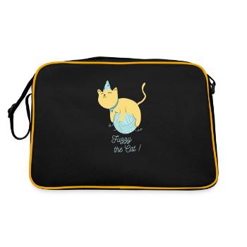 fuzzy the cute cat - Retro Bag - black/gold - Back