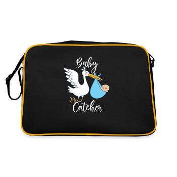Midwife | Pregnant obstetrician profession gifts - Retro Bag - black/gold - Back