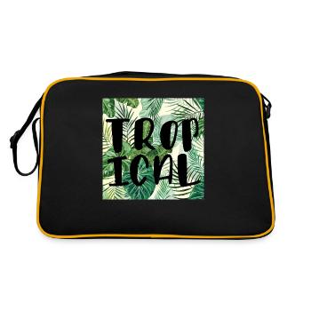Palmiers et lettres d'été tropical - Sac Retro - noir/or - Dos