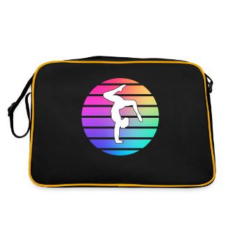 Gymnastics gymnastics gymnastics sport saying gymnast - Retro Bag - black/gold - Back