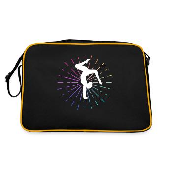Gymnastics gymnastics gymnastics sport saying gymnast - Retro Bag - black/gold - Back