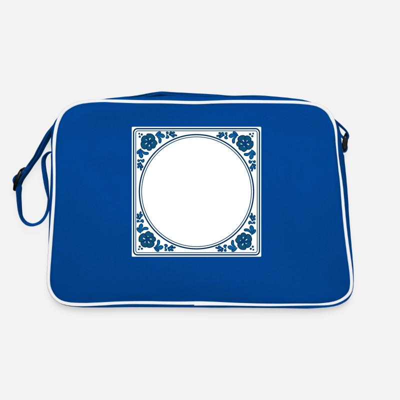 Empty Tile own text - Delft Blue Retro Bag