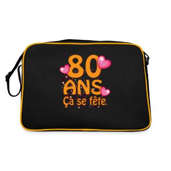 80 ans - Sac Retro - noir/or - Dos
