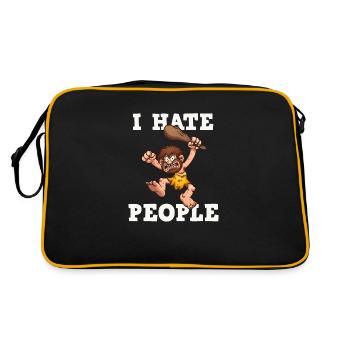 I Hate People Neanderthals - Retro Bag - black/gold - Back