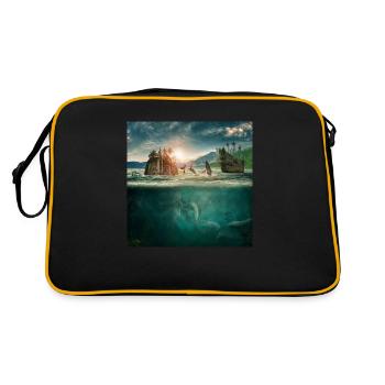 Underwater world of imagination - Retro Bag - black/gold - Back