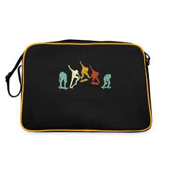 Skateboarding, skateboarding, skaters, skateboarders - Retro Bag - black/gold - Back