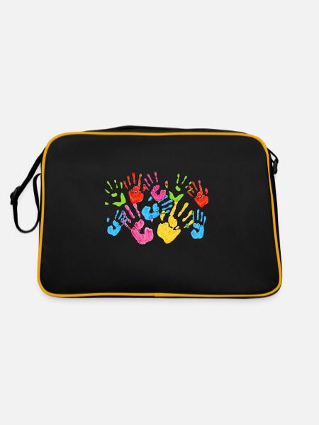 Children's handprint - Retro Bag - black/gold - Back