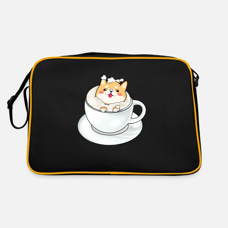 CappuccINU - Retro Tasche - Schwarz/Gold