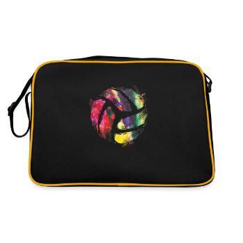 Jouer au volleyball | Cadeau d'équipe de beach-volley - Sac Retro - noir/or - Dos