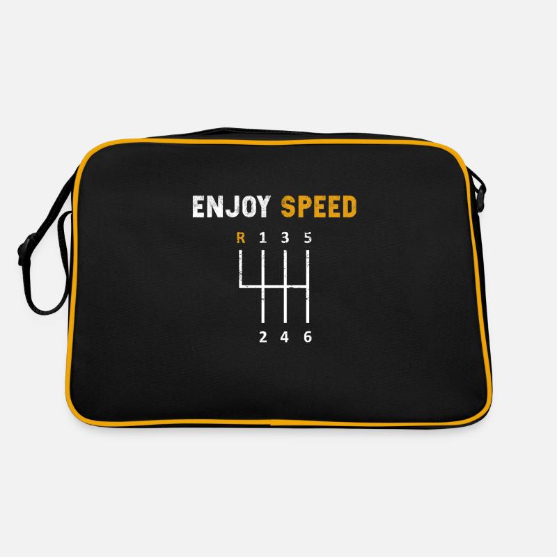 Autofahrer Spruch - Retro Tasche - Schwarz/Gold