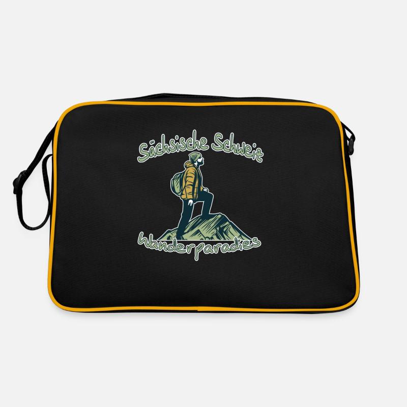Wanderparadies Sächsische Schweiz - Retro Tasche - Schwarz/Gold