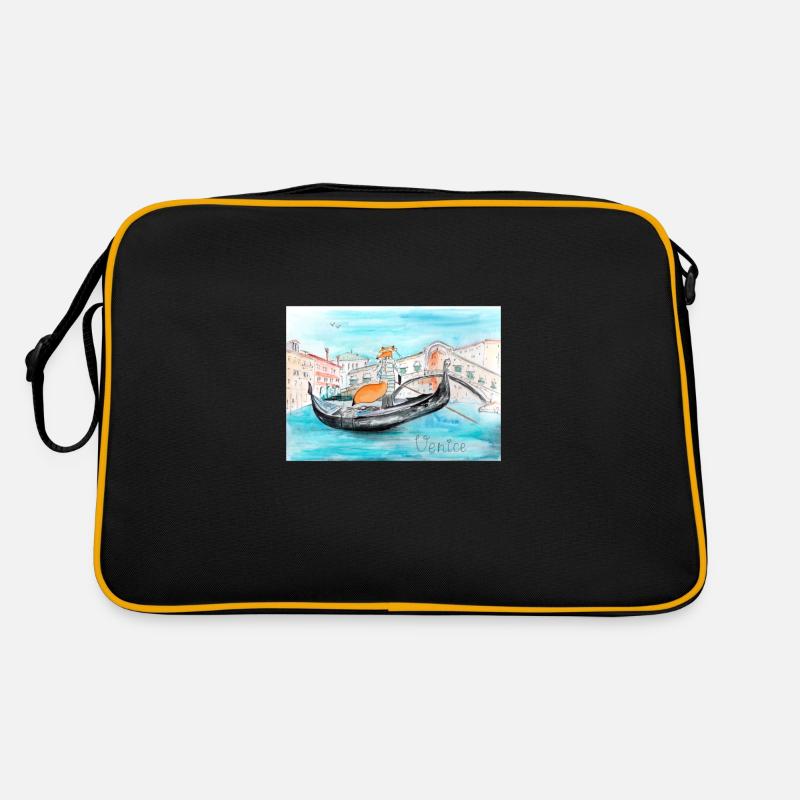 Fuchs in Venedig als Gondoliere Retro Tasche