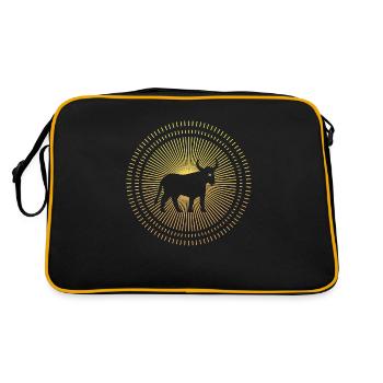 Stier als Sternzeichen - Retro Tasche - Schwarz/Gold - Hinten